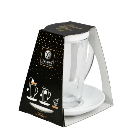 Przejdź do produktu Wysoki Kubek Alex ze spodkiem i wieczkiem do kawy, herbaty 400ml 1szt.