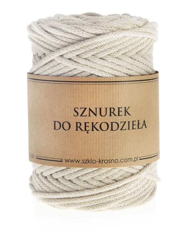 Sznurek do rękodzieła makramy z rdzeniem Ecru 3mm 100m
