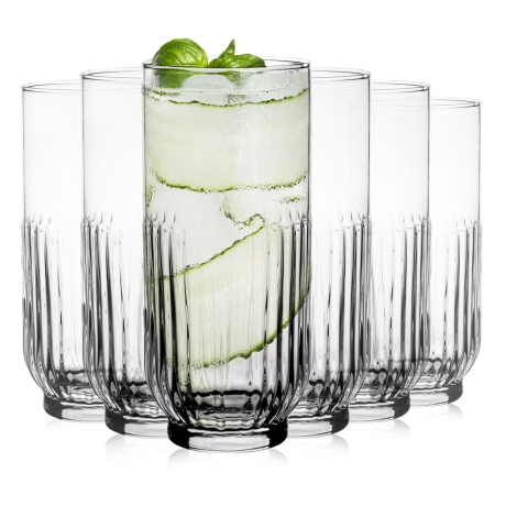 Przejdź do produktu Szklanki ryflowane wysokie do napojów soku wody 360 ml 6szt.