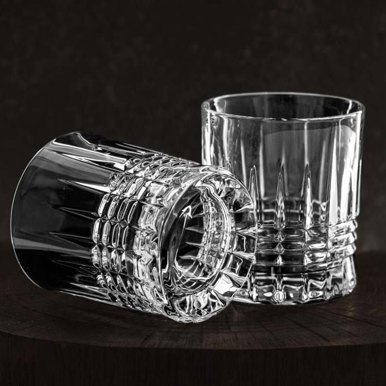 Kryształowe szklanki do whisky BOHEMIA PERFECTO 300ml w skrzynce z GRAWEREM