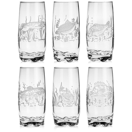 Przejdź do produktu Wędkarskie szklanki long drink do drinków, soku, wody 350ml 6 szt.