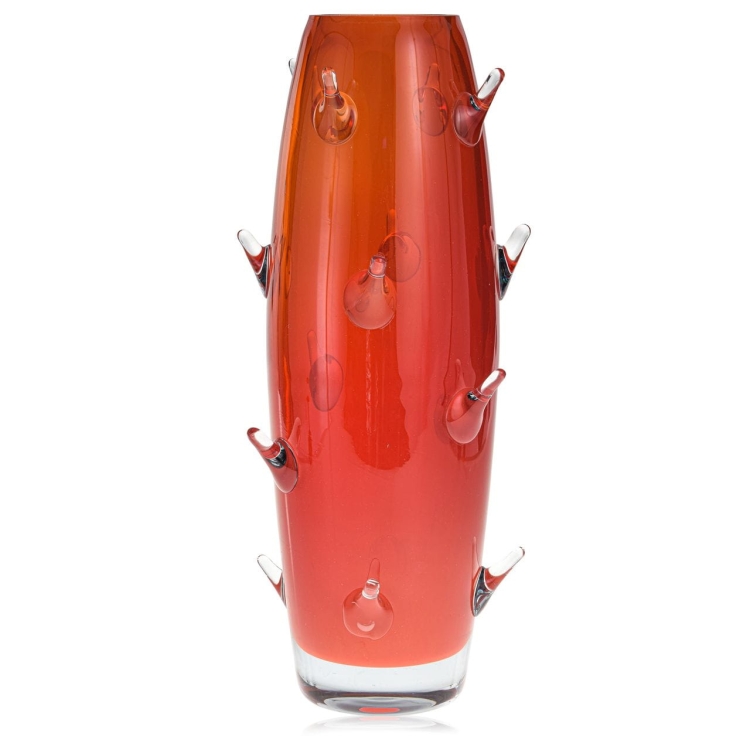 Wazon szklany na kwiaty czerwony 39cm