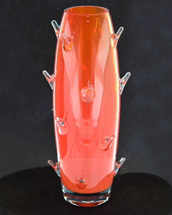 Wazon szklany na kwiaty czerwony 39cm