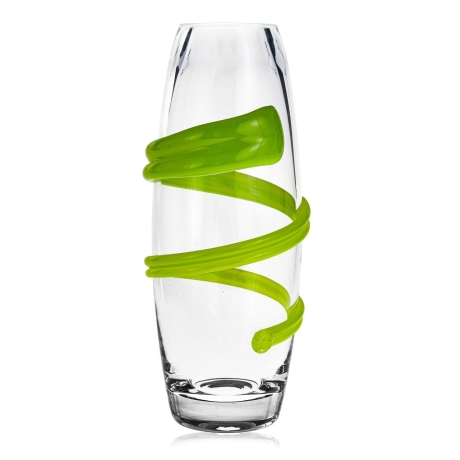 Przejdź do produktu Wazon szklany na kwiaty zielony 29cm