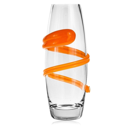 Przejdź do produktu Wazon szklany na kwiaty pomarańczowy 29cm 