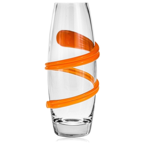 Przejdź do produktu Wazon szklany na kwiaty pomarańczowy 29cm 