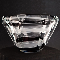 Salaterka szklana biało czarna 28cm