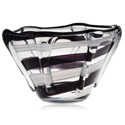 Salaterka szklana biało czarna 28cm