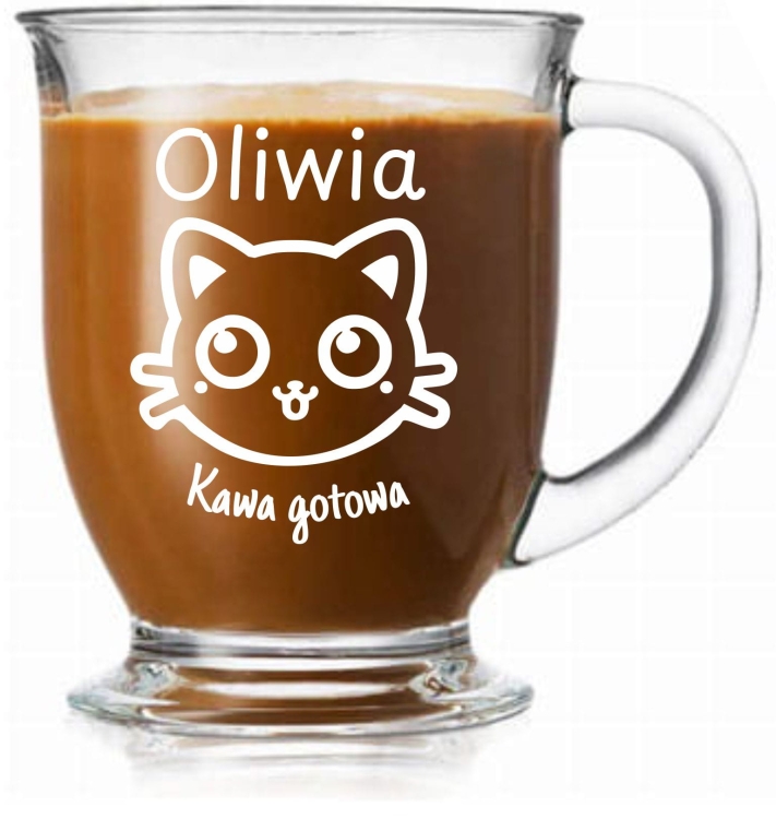 Szklanka z grawerem dla Kociary, Kot 400ml 1szt
