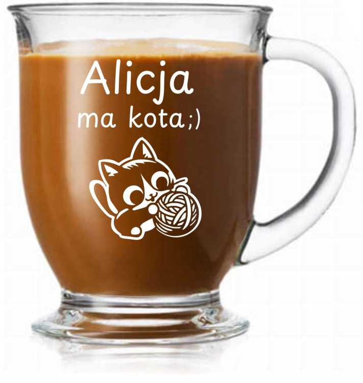Szklanka z grawerem dla Kociary, Kot 400ml 1szt