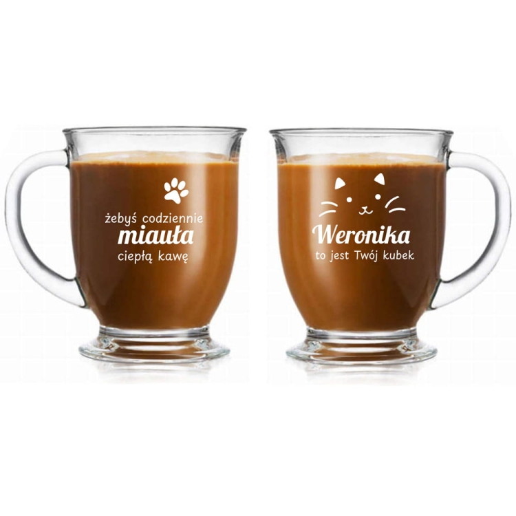 Szklanka z grawerem dla Kociary, Kot 400ml 1szt