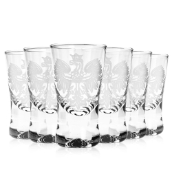 Kieliszki do wódki Polska ORZEŁ 25 ml 6 szt. w pudełku Szklanka.pl