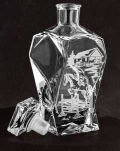 Komplet do whisky 6+1 "KONIE" karafka łamana + szklanki