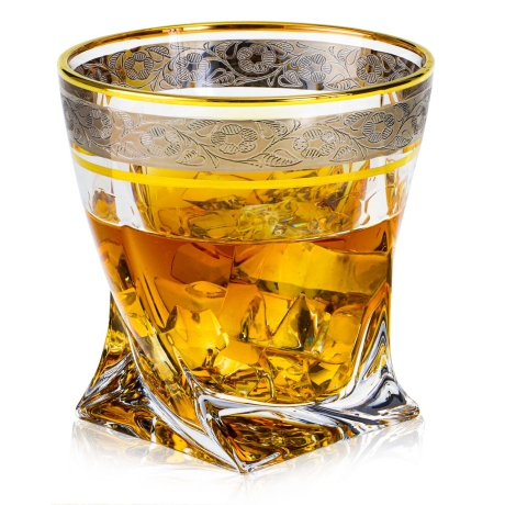 Przejdź do produktu Ekskluzywna szklanka do whisky ZŁOTO PLATYNA | 340 ml | 1 szt. w pudełku Szklanka.pl