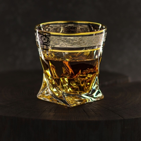 Przejdź do produktu Ekskluzywna szklanka do whisky ZŁOTO PLATYNA | 340 ml | 1 szt. w pudełku Szklanka.pl