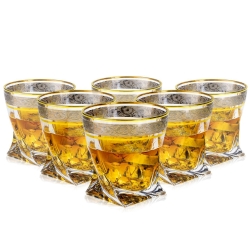 Ekskluzywne szklanki do whisky ZŁOTO PLATYNA 340ml 6szt.