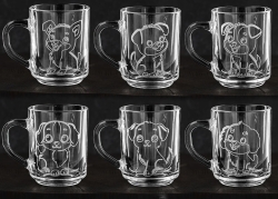 Szklanka Kubki dla dzieci Pieski 250ml 6szt