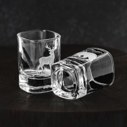 Kieliszki do wódki Myśliwskie (kwadratowe) 55 ml 6 szt. w pudełku szklanka.pl