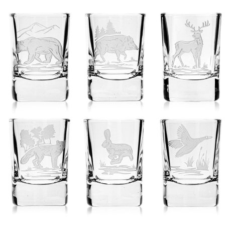 Przejdź do produktu Kieliszki do wódki "Myśliwskie" (kwadratowe) 55 ml 6 szt. w pudełku Szklanka.pl