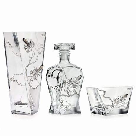 Przejdź do produktu Wazon salaterka karafka komplet stylizowany na Glamour Swarovski 2K