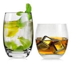 KROSNO Elite szklanki BECZUŁKI niskie + wysokie | 300+360ml | 12 szt.