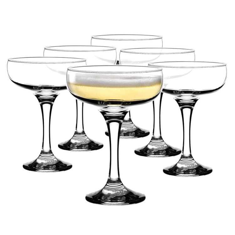 Płaskie kieliszki do szampana, wina musującego, prosseco 170/235ml 6szt