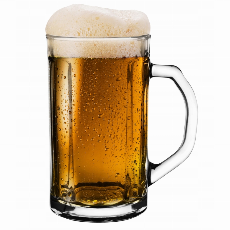 Solidny kufel do piwa z uchem szklany kufelek z rączką "Nilcol" 300ml 1szt