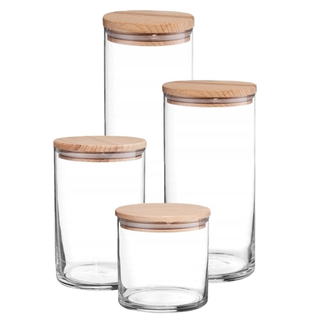 Przejdź do produktu Solidne szklane pojemniki z pokrywką AMBITION Nordic 4el. 0,65/1/1,4/1,8L