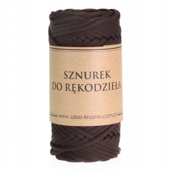 Sznurek POLIESTROWY Płaski do rękodzieła makramy BRĄZOWY 3mm 50m