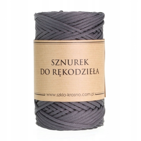 Przejdź do produktu Sznurek POLIESTROWY Płaski do rękodzieła makramy CIEMNO SZARY 3mm 100m