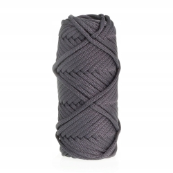 Sznurek POLIESTROWY Płaski do rękodzieła makramy CIEMNO SZARY 3mm 20m