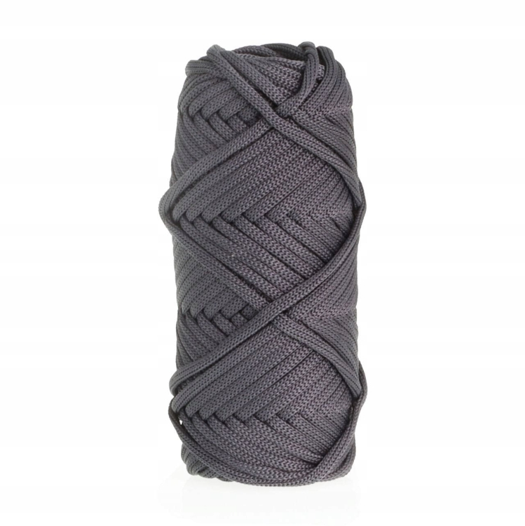 Sznurek POLIESTROWY Płaski do rękodzieła makramy CIEMNO SZARY 3mm 20m