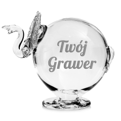 Duża szklana skarbonka SŁOŃ bezbarwny z grawerem indywidualnym TWÓJ NAPIS