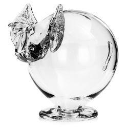 Duża szklana skarbonka SŁOŃ bezbarwny z grawerem indywidualnym TWÓJ NAPIS