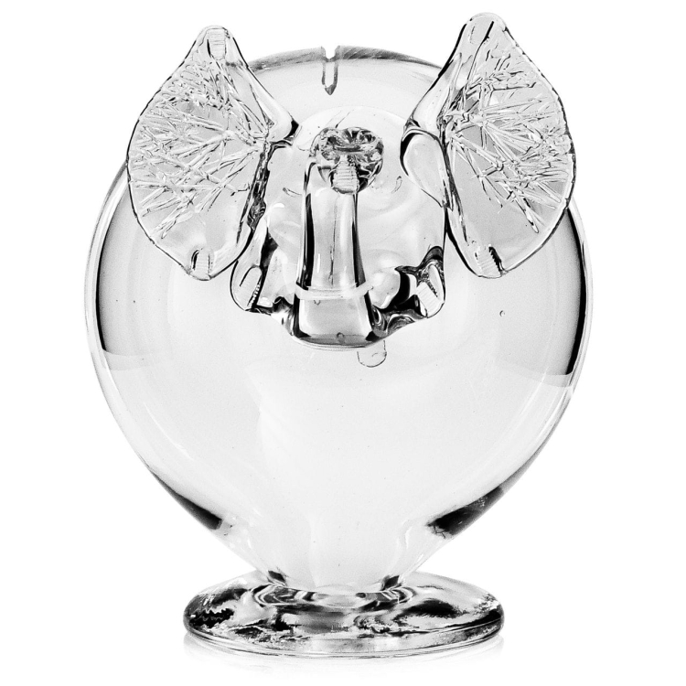 Duża szklana skarbonka SŁOŃ bezbarwny