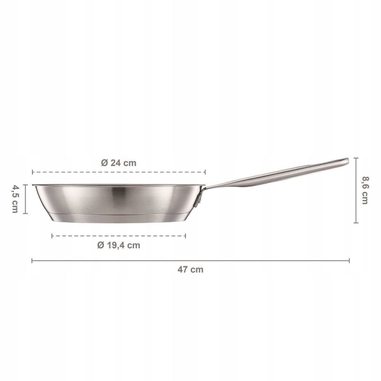 Patelnia tradycyjna ceramiczna nieprzywierająca Fiskars All Steel 24 cm 1064743