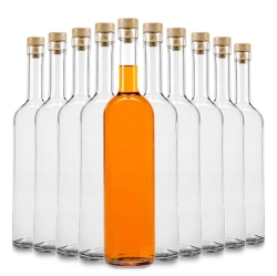 10x Wysoka butelka szklana FUTURA z korkiem na bimber nalewki 700ml