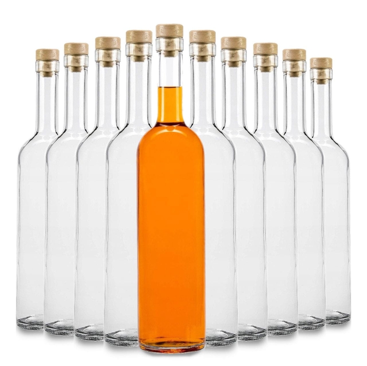 10x Wysoka butelka szklana FUTURA z korkiem na bimber nalewki 700ml
