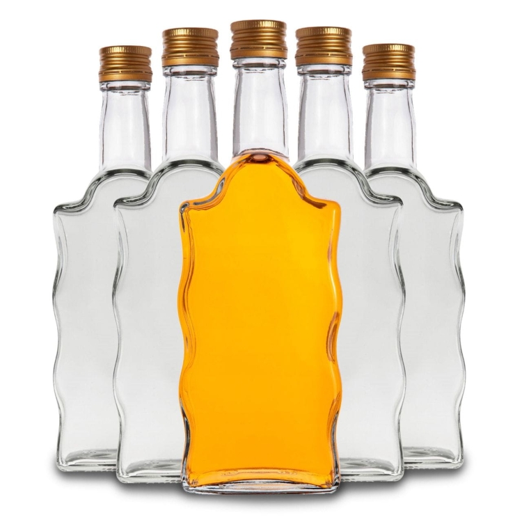 5x Butelka szklana WARTA fala z zakrętką na bimber nalewki 500ml