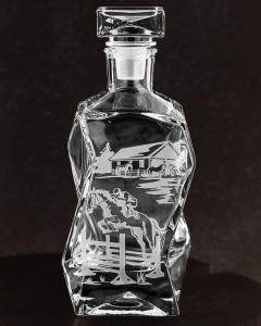 Komplet do whisky 6+1 "Konie" Szklanki 300ml + Karafka 750ml w drewnianej skrzynce