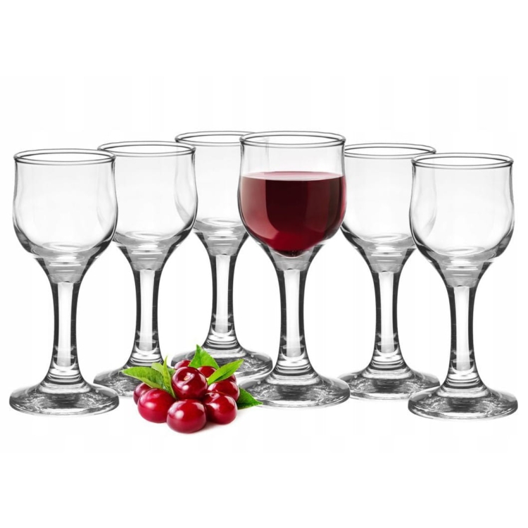 Kieliszki na nóżce stopce do wódki, likieru, nalewek 40ml 6szt