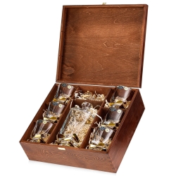 Ekskluzywny zestaw do whisky BOHEMIA Porto Step 6+1 w skrzynce z GRAWEREM