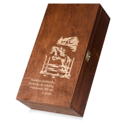 Szklanki kwadratowe do whisky "KONIE" 300ml w skrzynce z GRAWEREM