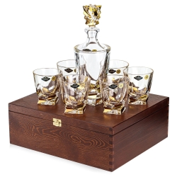 Ekskluzywny zestaw do whisky BOHEMIA Porto Step 6+1 w skrzynce z GRAWEREM