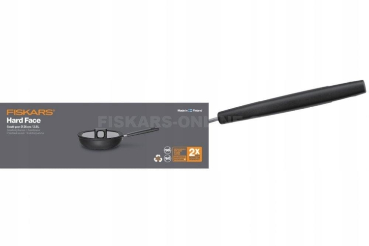 Patelnia szefa kuchni z pokrywką non-stick Fiskars Hard Face 26cm 1052231