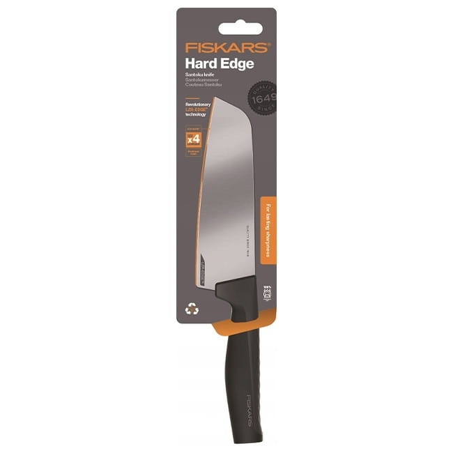 Nóż Santoku szeroki do mięsa, ryb, warzyw 16cm Fiskars Hard Edge 1051761