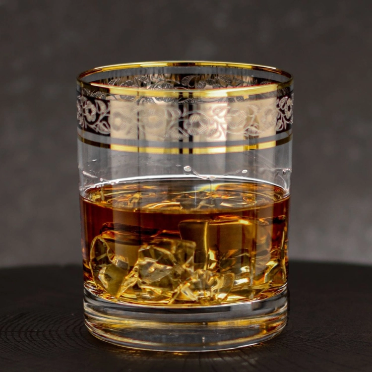Ekskluzywna szklanka do whisky ZŁOTO PLATYNA (2) | 320ml | 1szt.