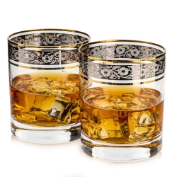 Ekskluzywne szklanki do whisky ZŁOTO PLATYNA (2) | 320ml | 2szt.