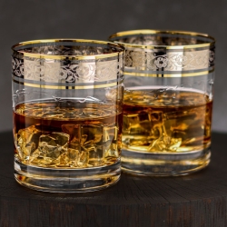 Ekskluzywne szklanki do whisky ZŁOTO PLATYNA (2) | 320ml | 2szt.