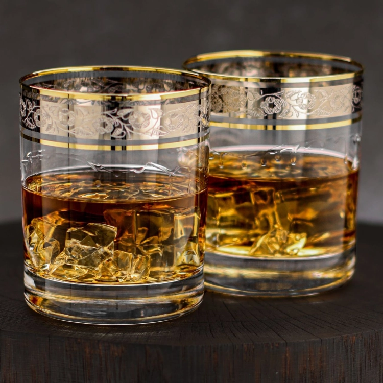 Ekskluzywne szklanki do whisky ZŁOTO PLATYNA (2) | 320ml | 2szt.